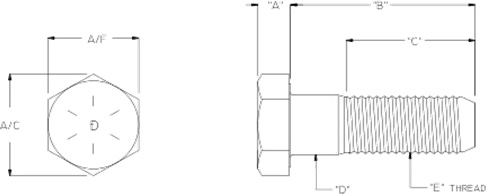 hex bolts diagram